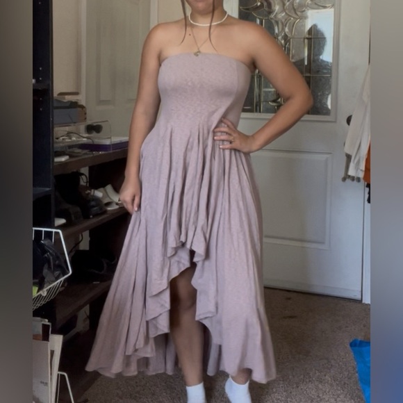 FP Beach x Free People Rhone Sleeveless High Low Flowy Mauve Dress Small - Picture 3 of 10